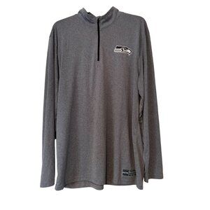 NFL Seattle Seahawks Half Zip Pullover Men's Size XL Grey Long Sleeve